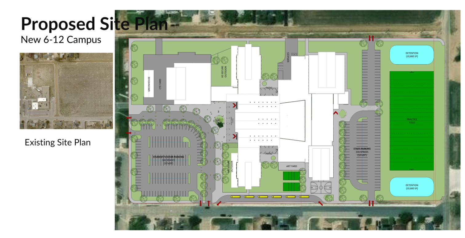 a layover of how the new campus would look. 
